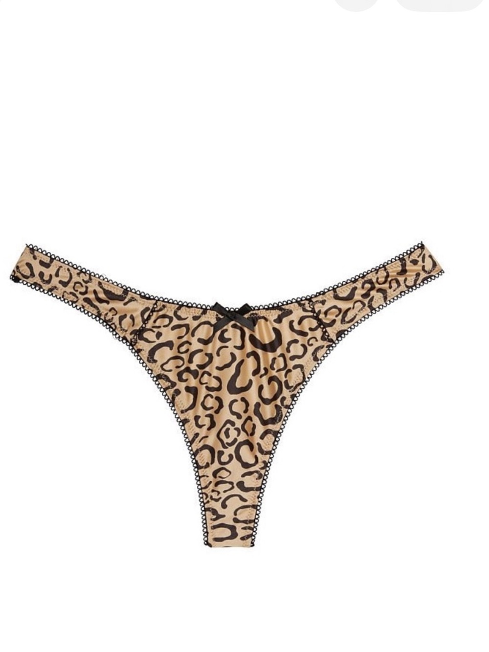 For Love & Lemons Frankie Leopard Print Thong Panty - Tan & Black